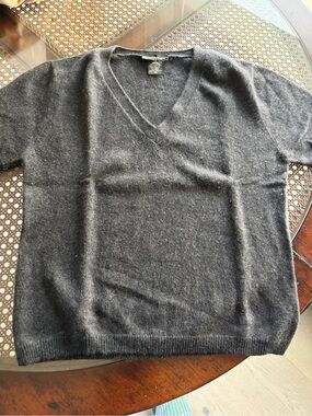Banana Republic Black Cashmere V-Neck Sweater